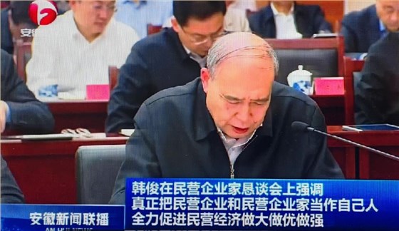 01-圖為皖南電機(jī)黨委書記、副董事長(zhǎng)管兵在作重點(diǎn)發(fā)言。（視頻截圖）